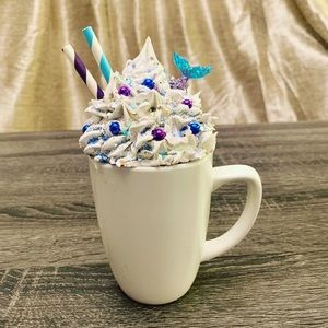 Mermaid faux whipped cream mug topper